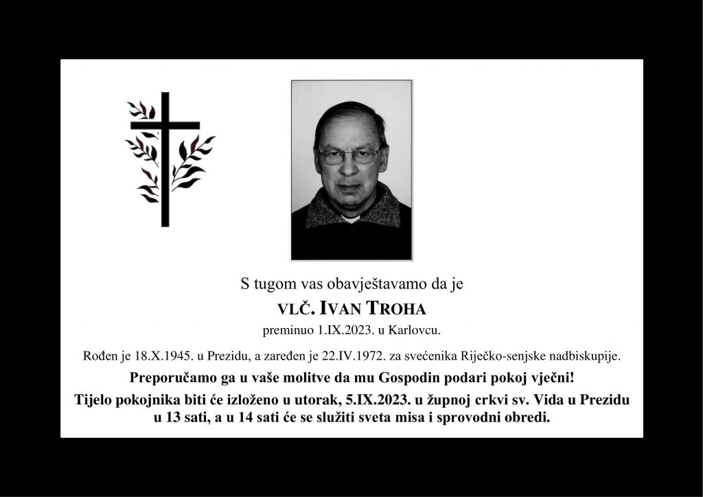 Umro svećenik Ivan Troha