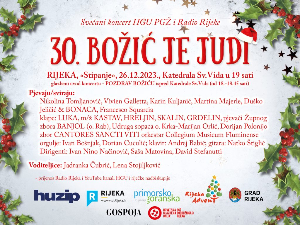 Prijenos uživo: Božić je judi 26.12.2023. Katedrala Sv. Vida, Rijeka