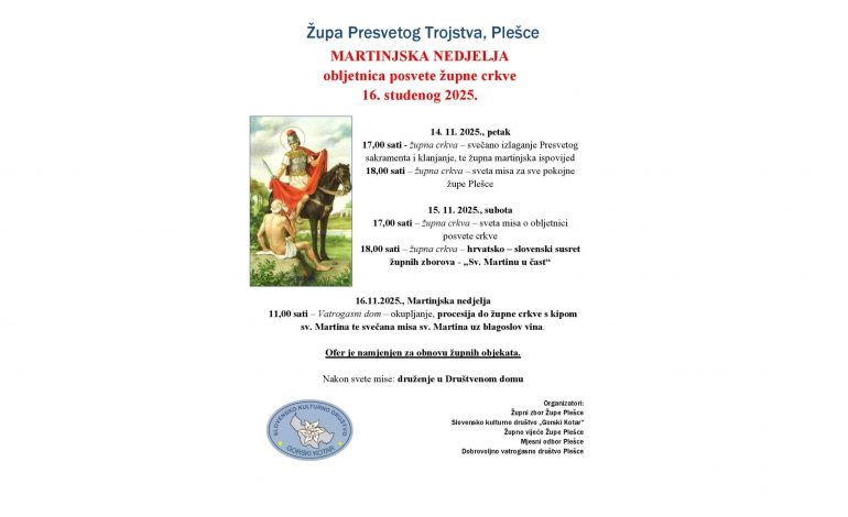16.11.2025. – Plešce – Martinjska nedjelja