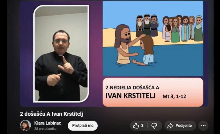 Nedjeljna video evanđelja za gluhe i slabovidne osobe