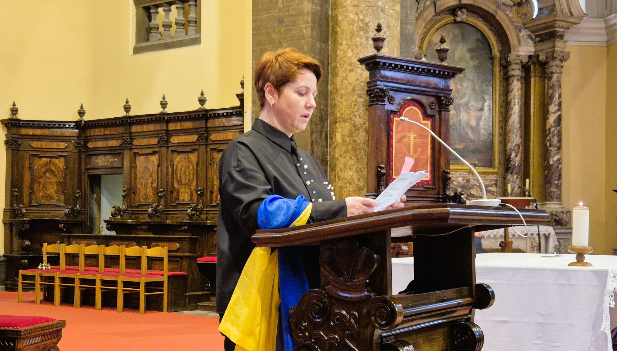 Jednu od postaja čitala je autorica Križnog puta, Oleksandra Solodoka 